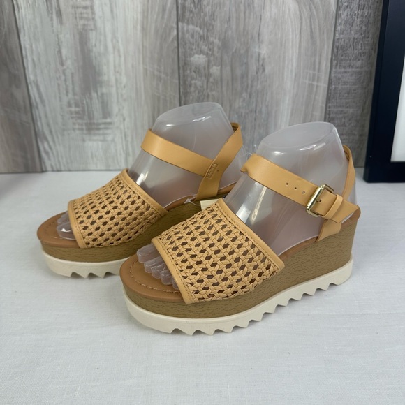 Target Shoes - Target Tan Woven Wedge Sandals